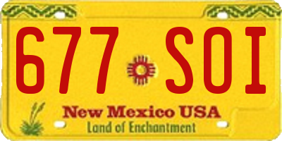 NM license plate 677SOI