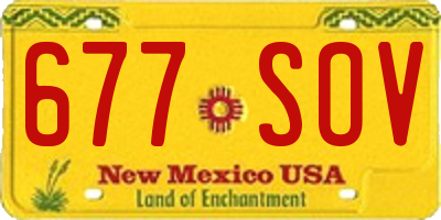 NM license plate 677SOV