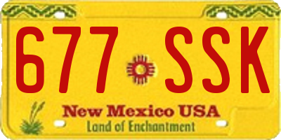 NM license plate 677SSK