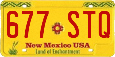 NM license plate 677STQ