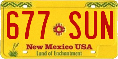 NM license plate 677SUN
