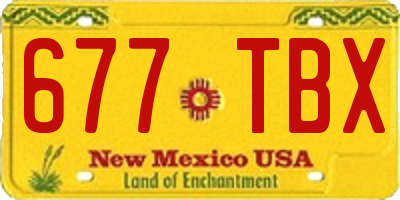 NM license plate 677TBX