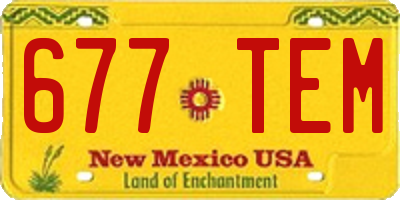 NM license plate 677TEM