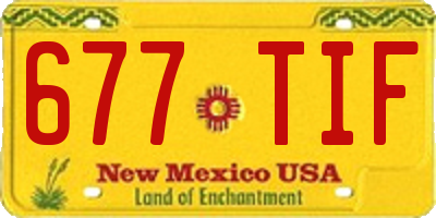 NM license plate 677TIF