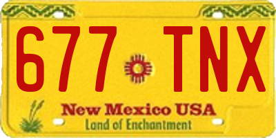 NM license plate 677TNX