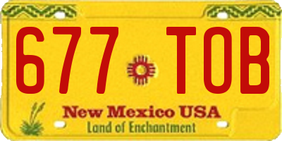 NM license plate 677TOB