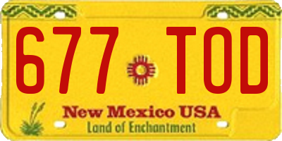 NM license plate 677TOD
