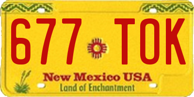 NM license plate 677TOK