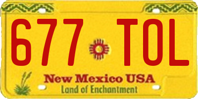 NM license plate 677TOL