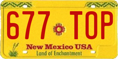 NM license plate 677TOP