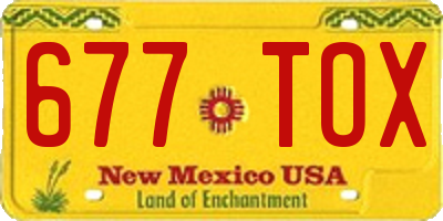 NM license plate 677TOX