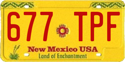 NM license plate 677TPF