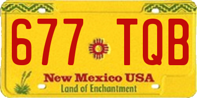 NM license plate 677TQB
