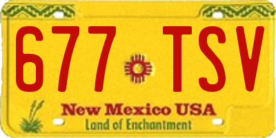 NM license plate 677TSV