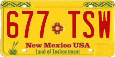 NM license plate 677TSW