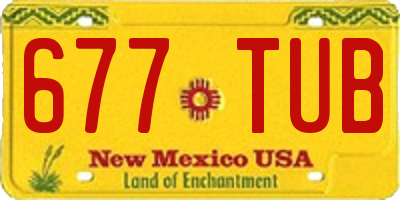 NM license plate 677TUB