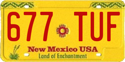 NM license plate 677TUF