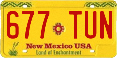 NM license plate 677TUN