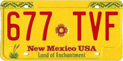 NM license plate 677TVF