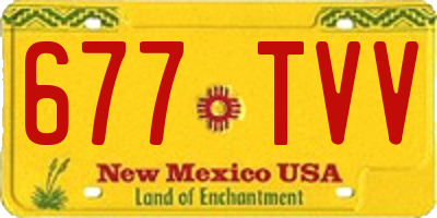 NM license plate 677TVV