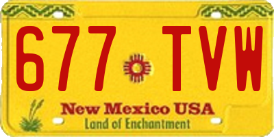 NM license plate 677TVW