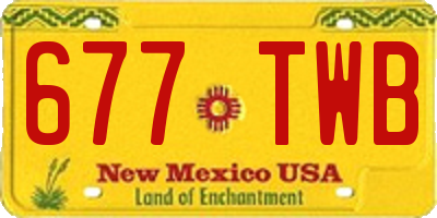 NM license plate 677TWB