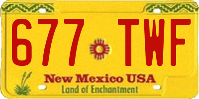 NM license plate 677TWF