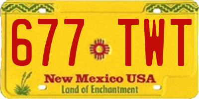 NM license plate 677TWT