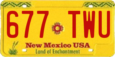 NM license plate 677TWU