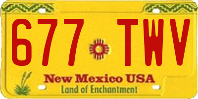 NM license plate 677TWV