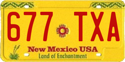 NM license plate 677TXA