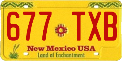 NM license plate 677TXB