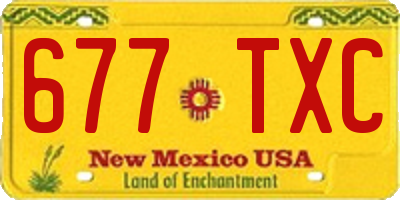 NM license plate 677TXC