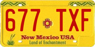NM license plate 677TXF