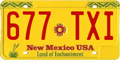 NM license plate 677TXI