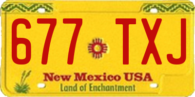 NM license plate 677TXJ