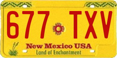 NM license plate 677TXV