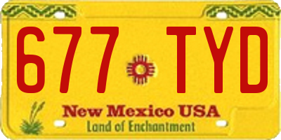 NM license plate 677TYD
