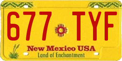 NM license plate 677TYF