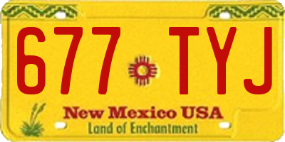 NM license plate 677TYJ