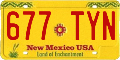 NM license plate 677TYN