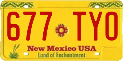 NM license plate 677TYO