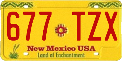 NM license plate 677TZX