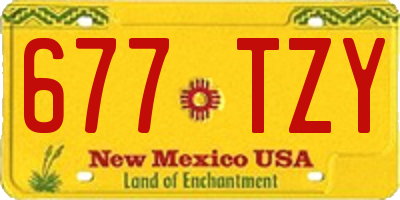 NM license plate 677TZY