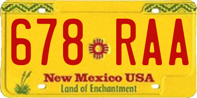 NM license plate 678RAA