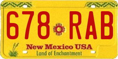 NM license plate 678RAB