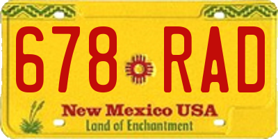 NM license plate 678RAD