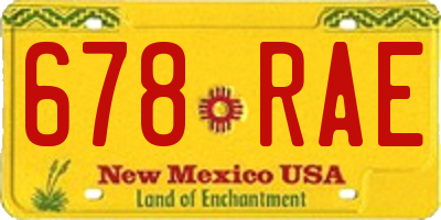 NM license plate 678RAE