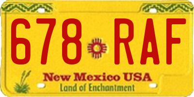 NM license plate 678RAF