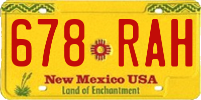 NM license plate 678RAH